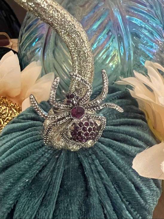 Pier 1 Jewelry - Pier 1 Silver-Tone Spider Ring with Purple Crystal Accents Adjustable Halloween